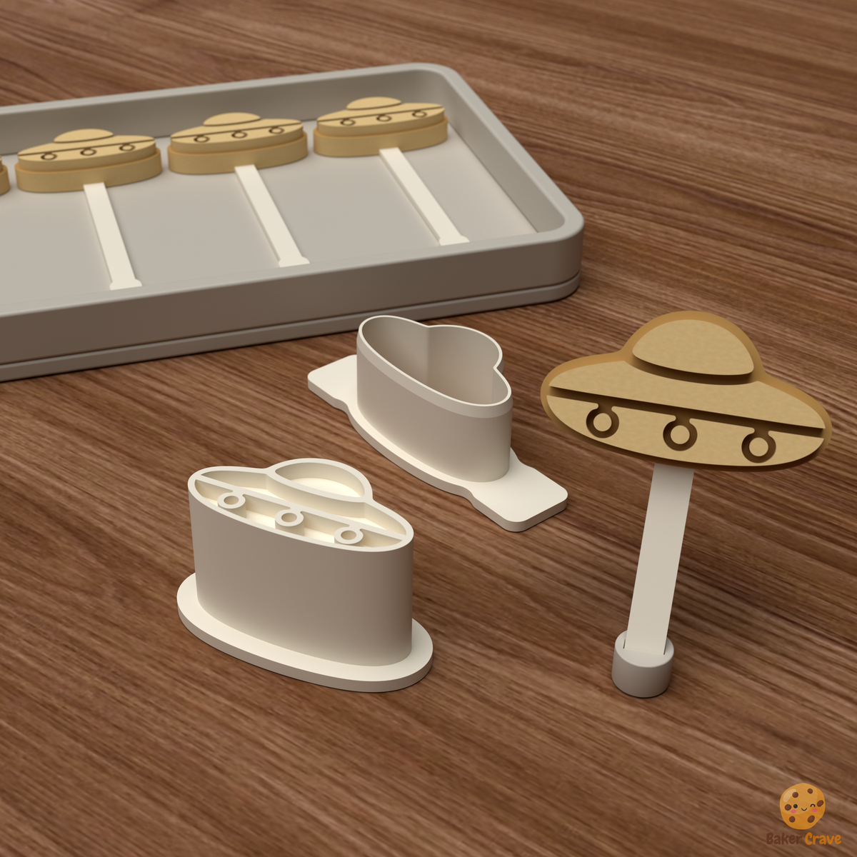 UFO Flying Saucer Cake Pop Mold STL File