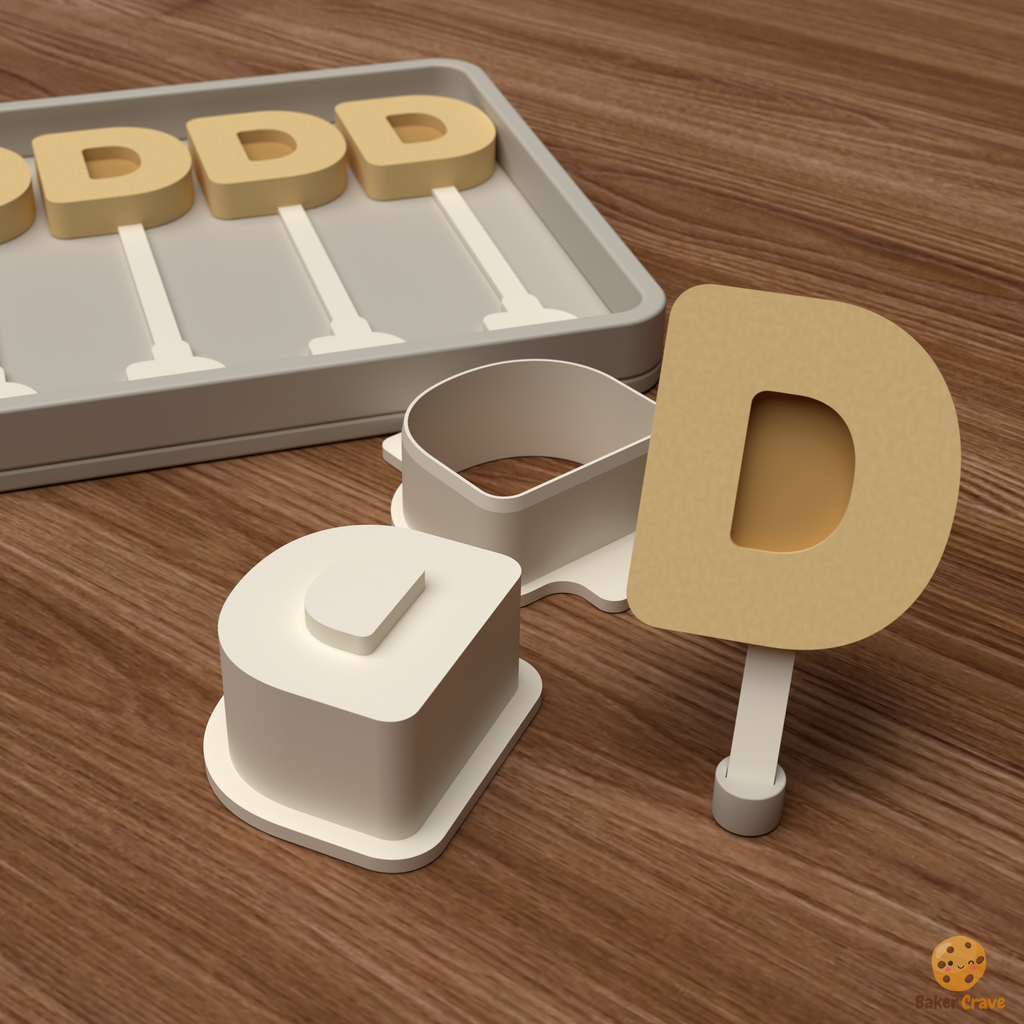 Letter D Cake Pop Mold STL File