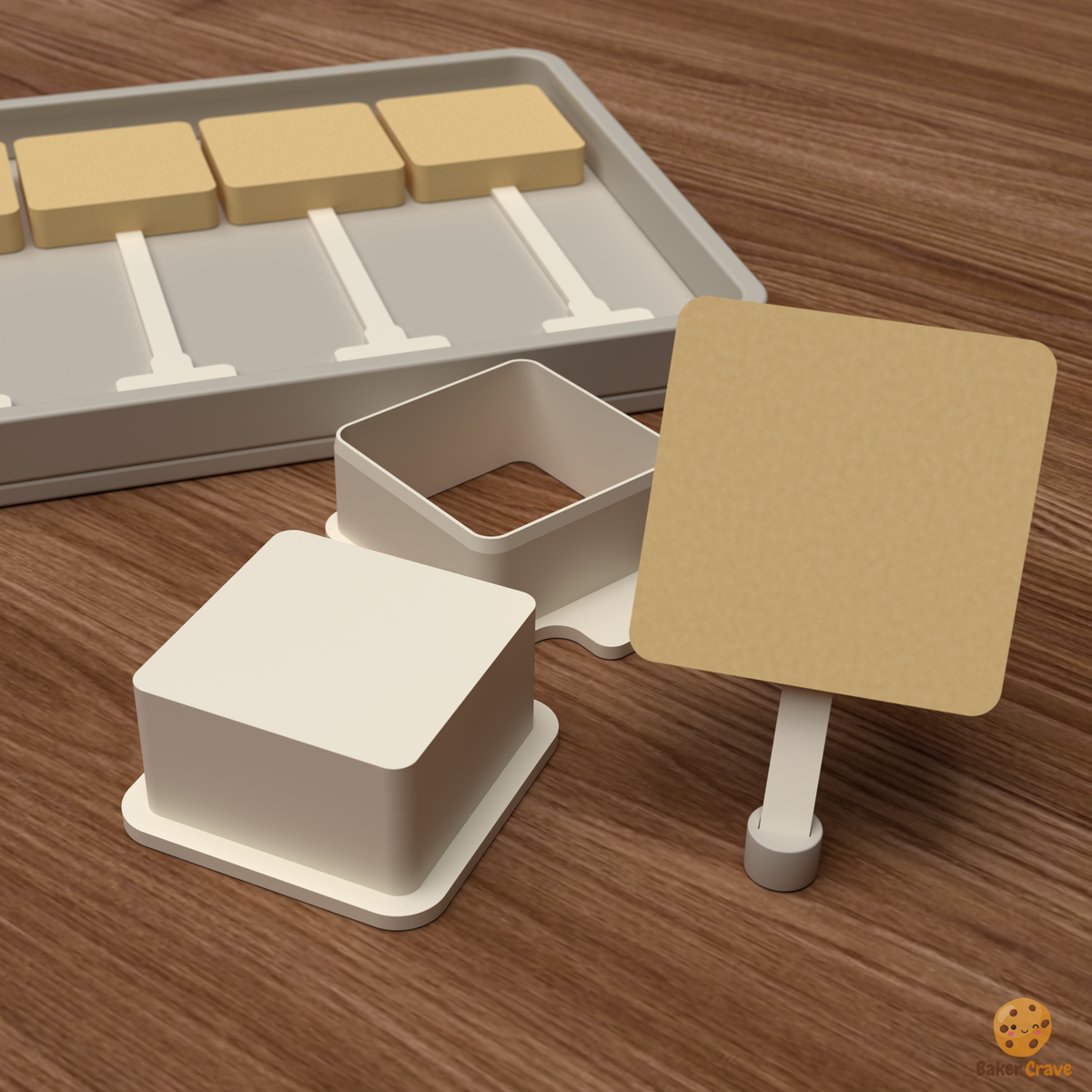 Square Cake Pop Mold STL File