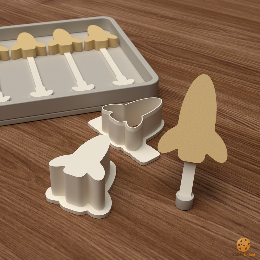 Rocket Ship Cake Pop Mold STL File