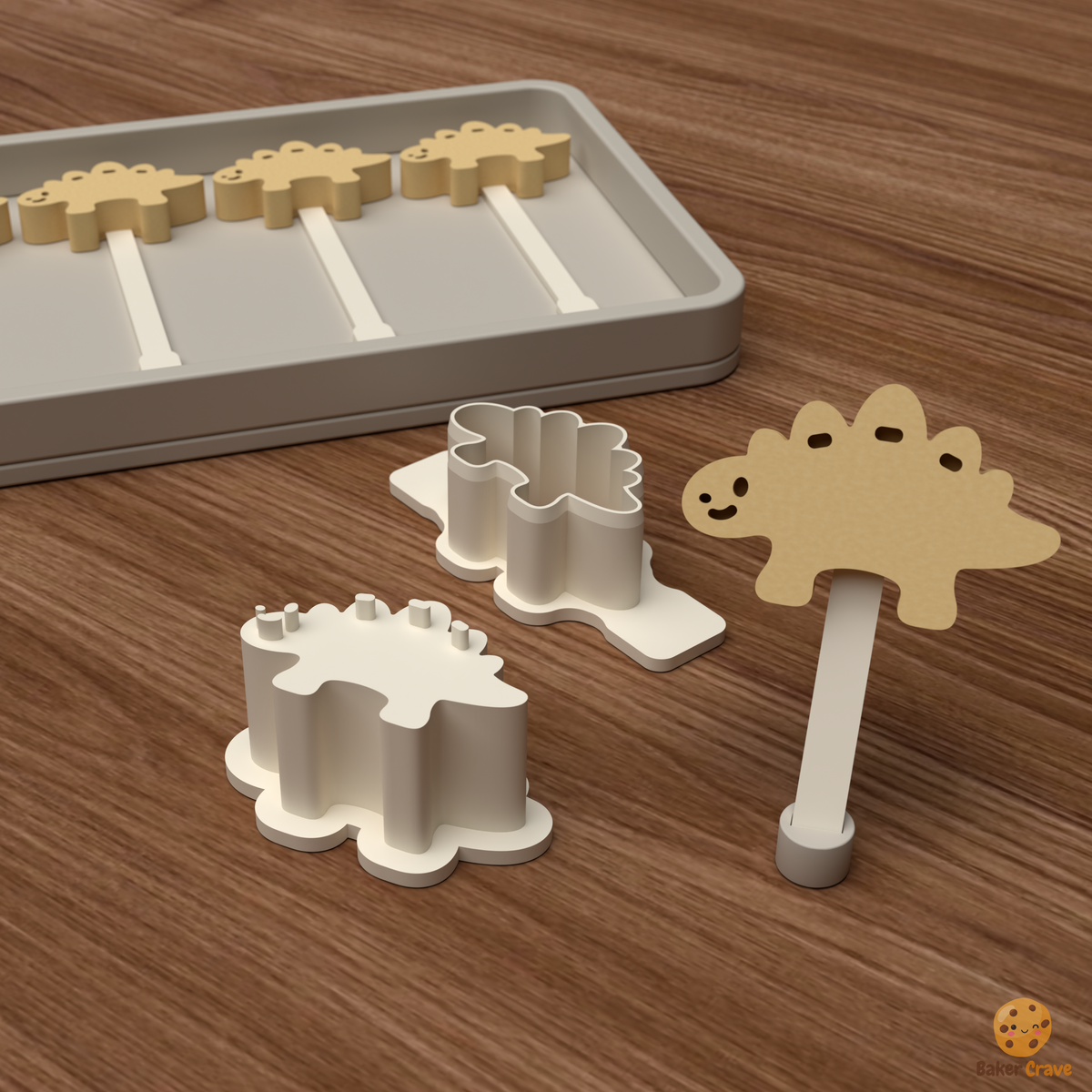 Spiky Dinosaur Cake Pop Mold STL File