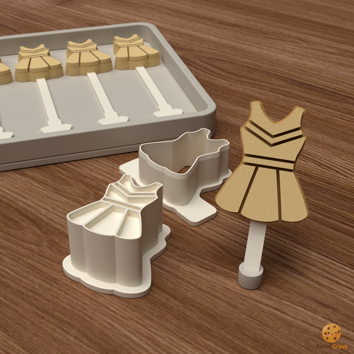 Cheerleader Uniform Cake Pop Mold STL File
