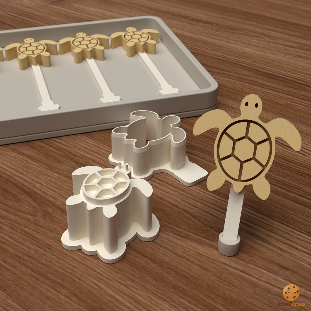 Sea Turtle Cake Pop Mold STL File
