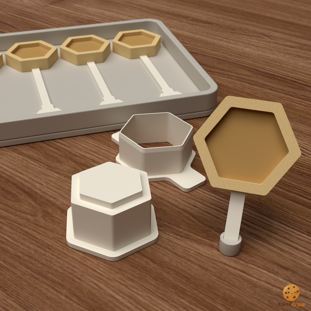 Filled Hexagon Cake Pop Mold STL File