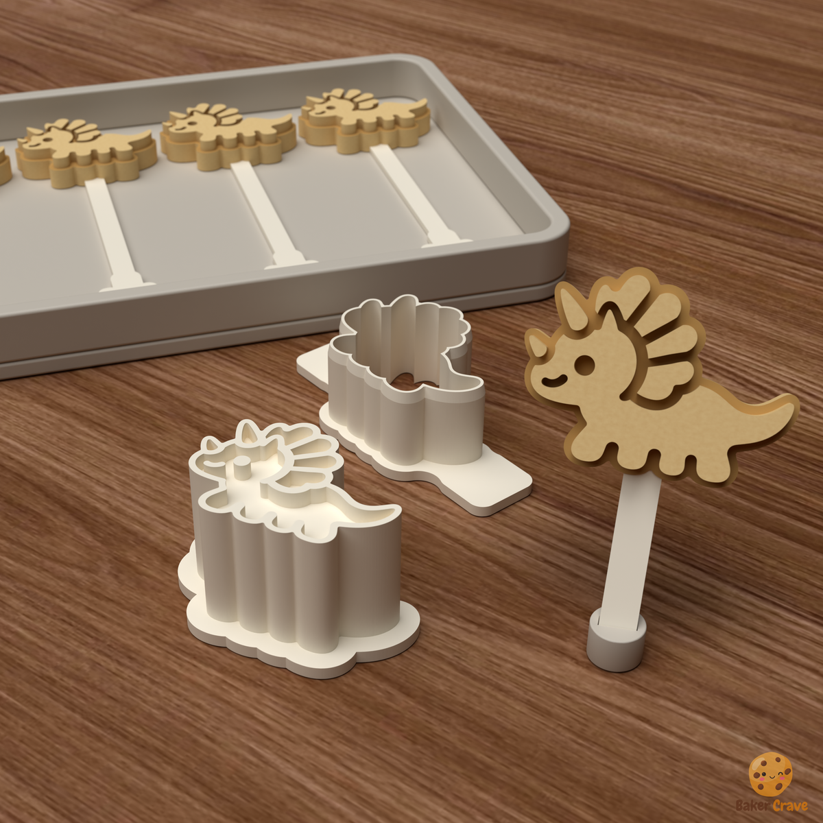 Triceratops Cake Pop Mold STL File