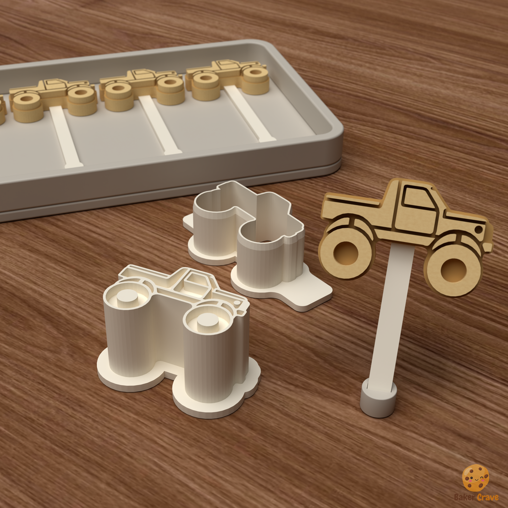 Monster Truck Cake Pop Mold STL File