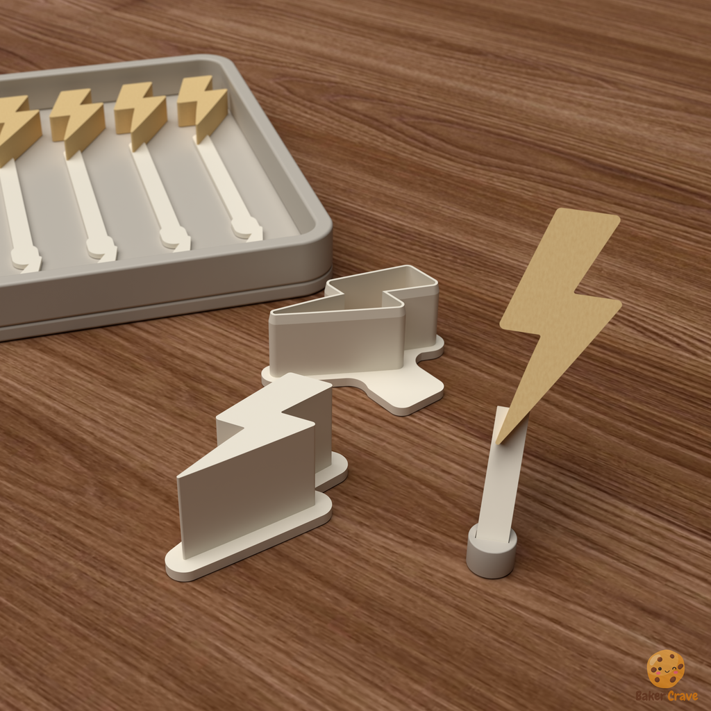 Lightning Bolt Cake Pop Mold STL File