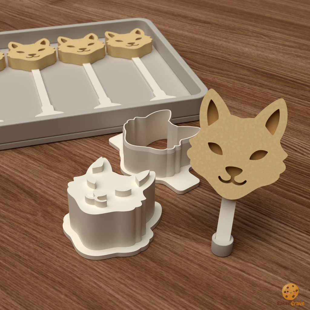 Fox Head Cake Pop Mold STL File