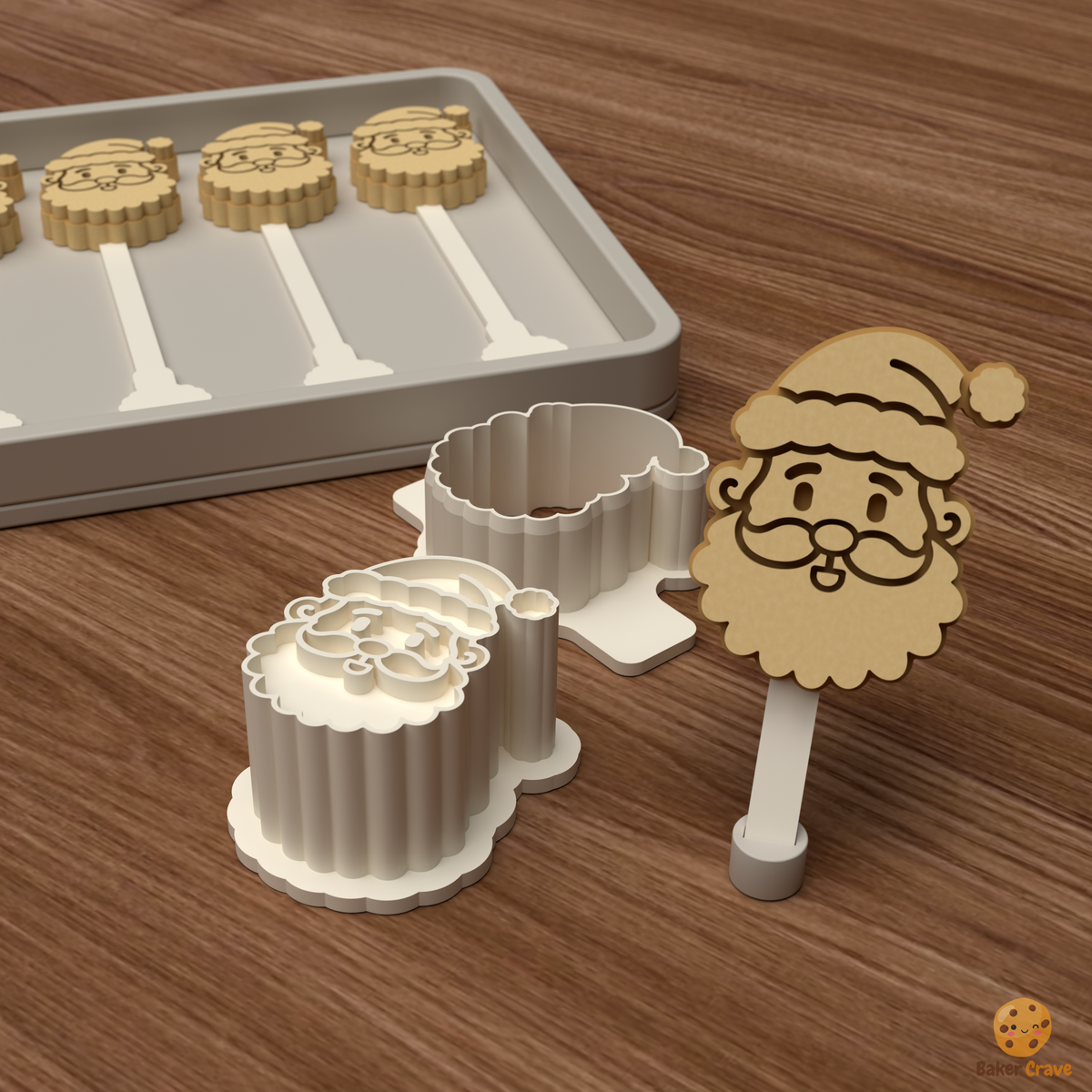 Santa Cake Pop Mold STL File
