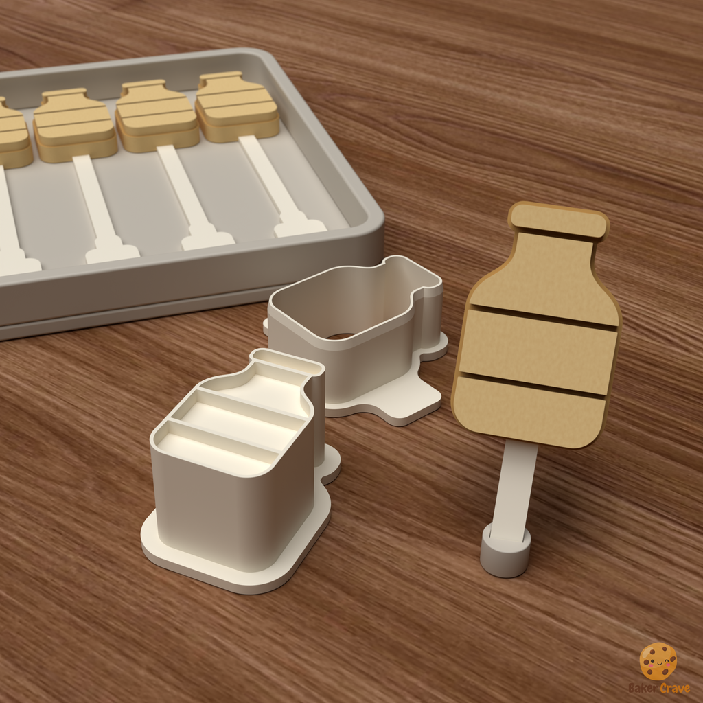Milk Bottle Cake Pop Mold STL File