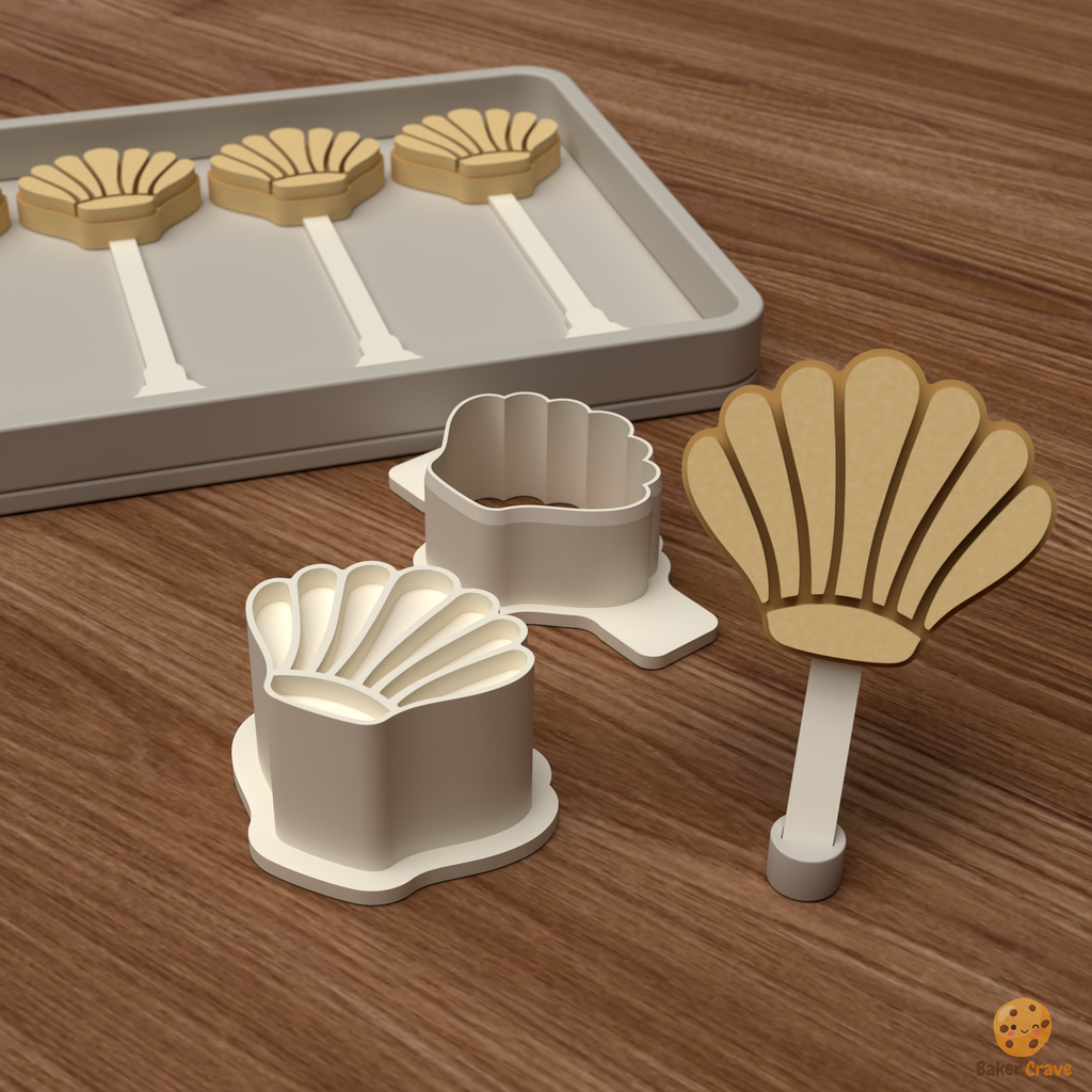 Scallop Seashell Cake Pop Mold STL File