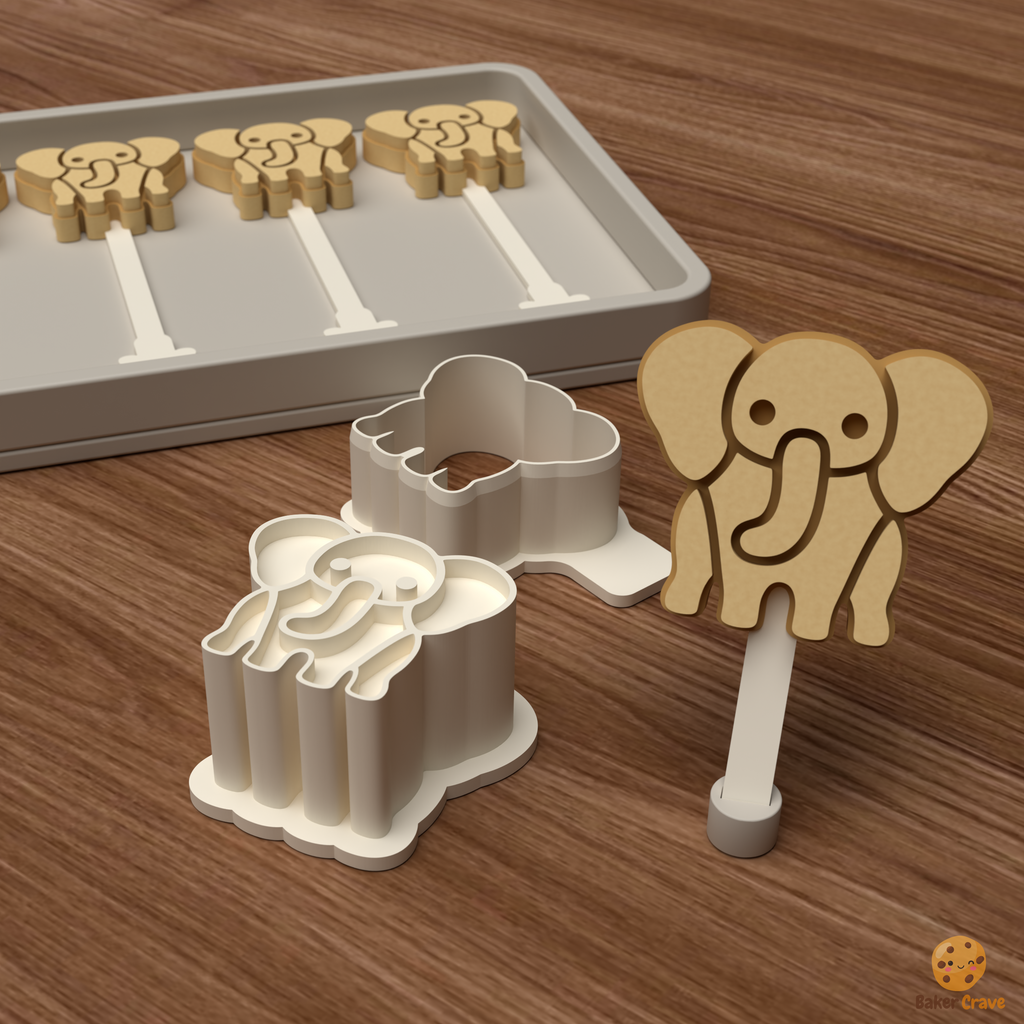 Elephant Cake Pop Mold STL File
