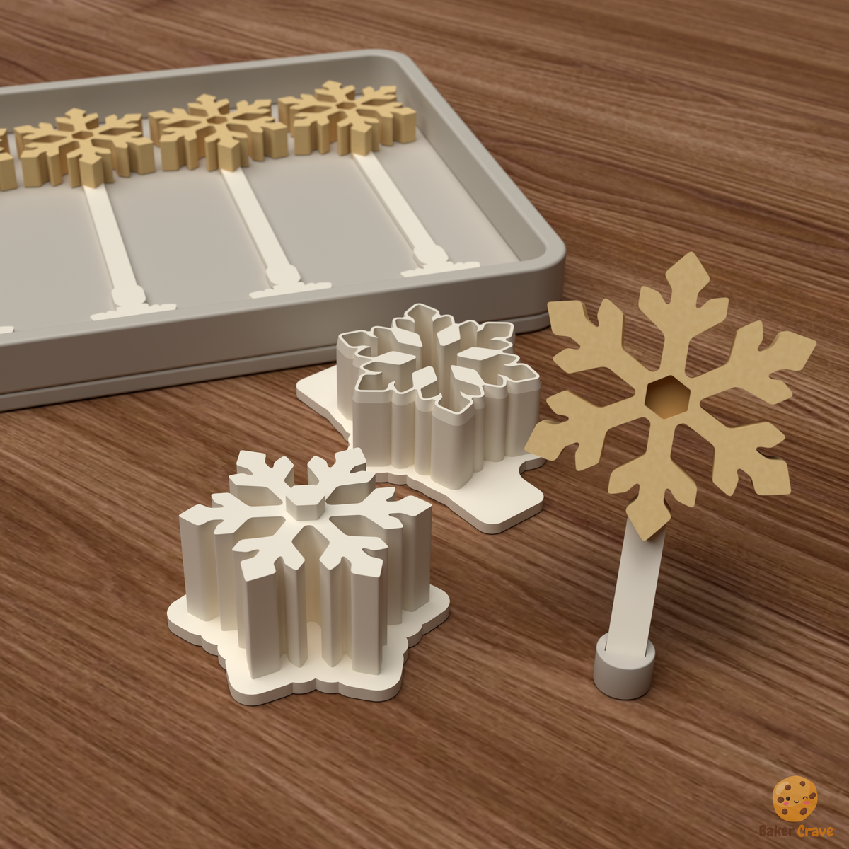 Snowflake Cake Pop Mold STL File
