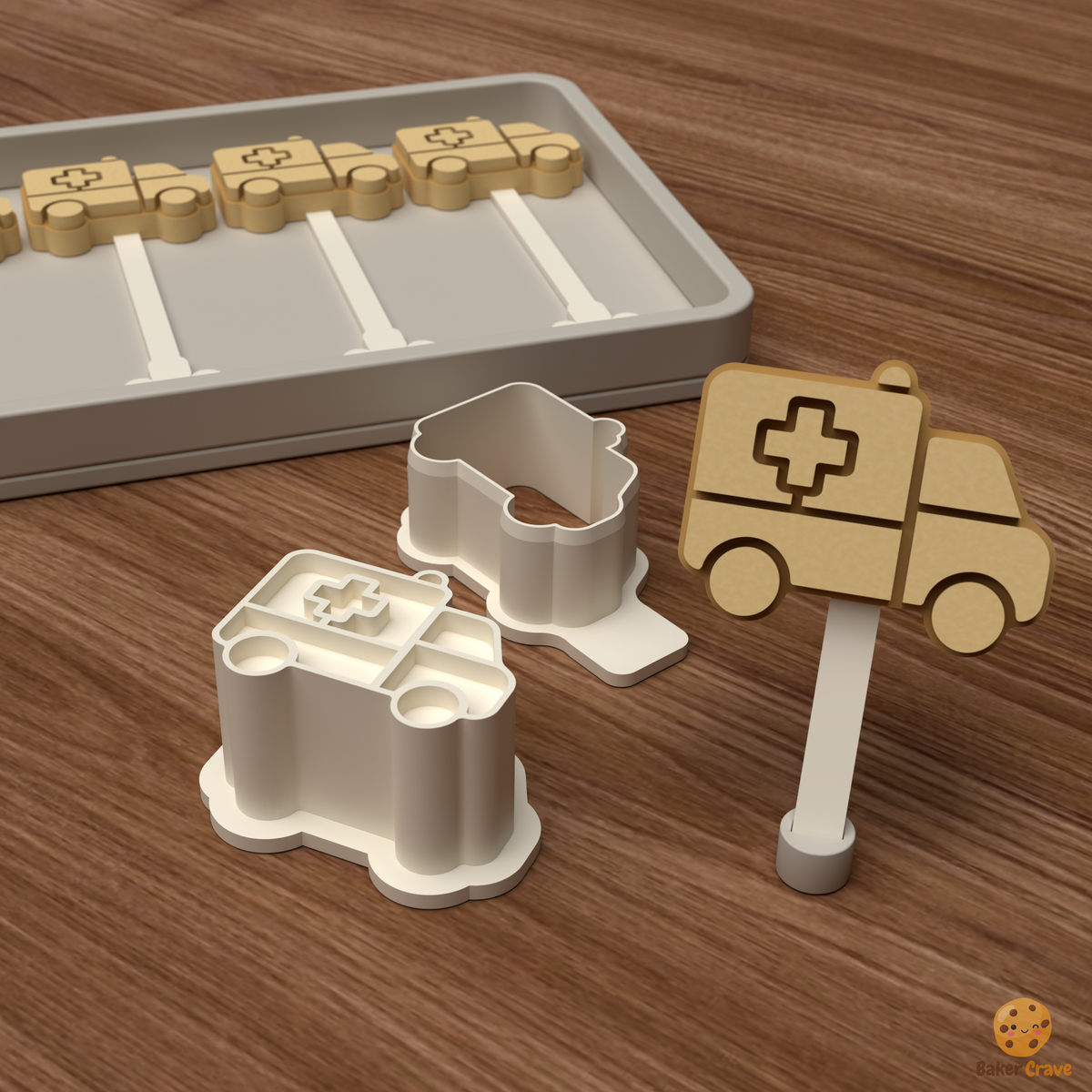 Ambulance Cake Pop Mold STL File