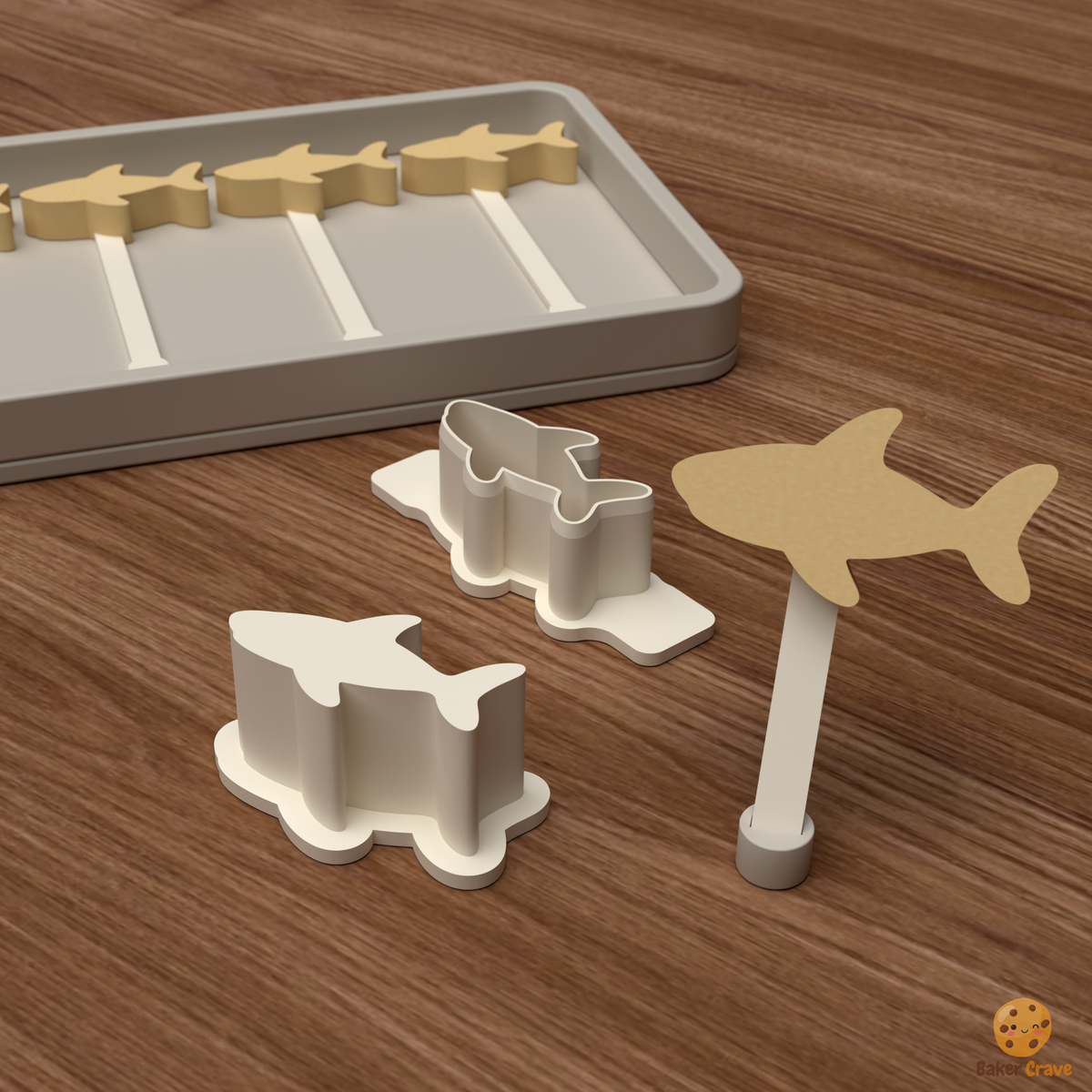 Shark Cake Pop Mold STL File