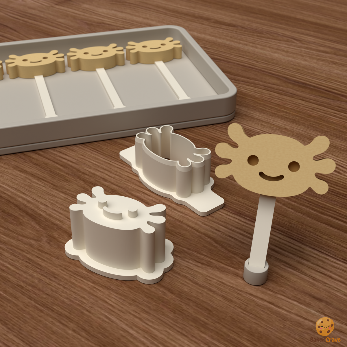 Axolotl Cake Pop Mold STL File
