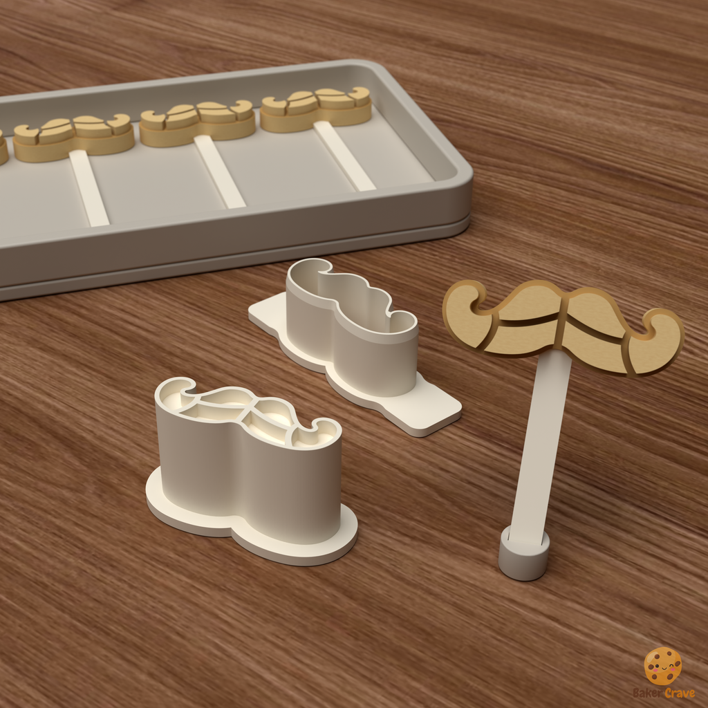 Mustache Cake Pop Mold STL File