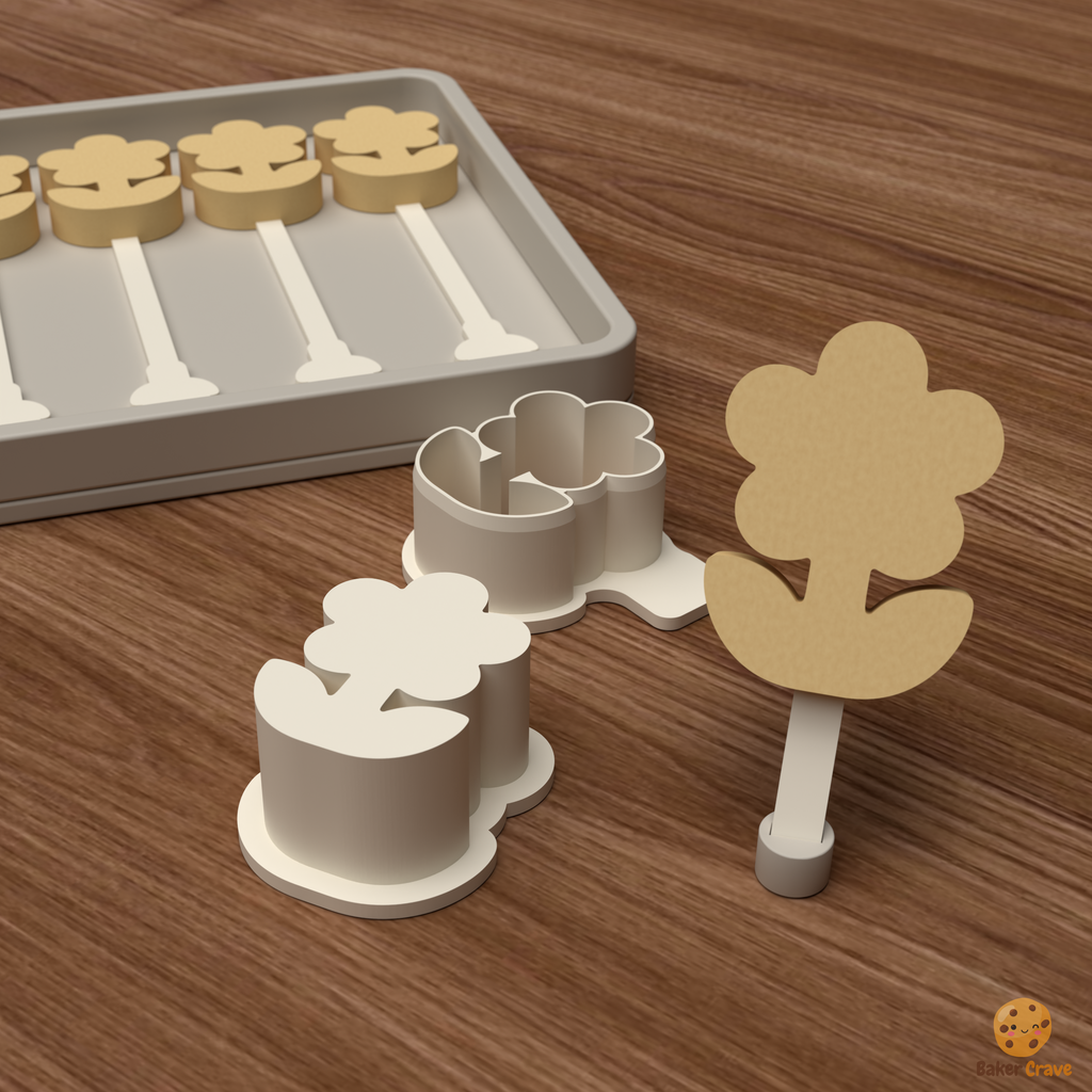 Flower Cake Pop Mold STL File