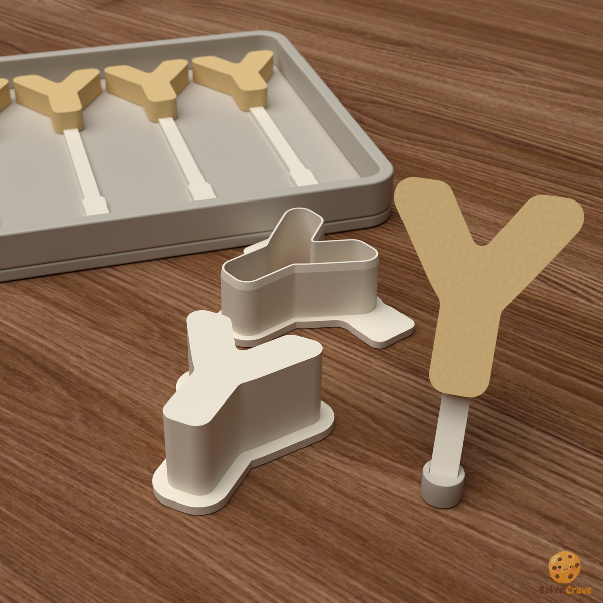 Letter Y Cake Pop Mold STL File