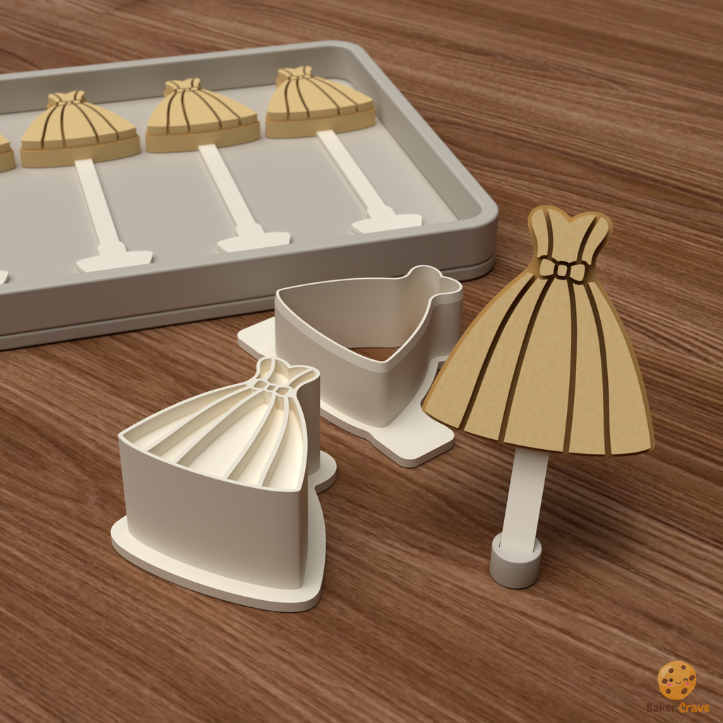 Wedding Dress Cake Pop Mold STL File