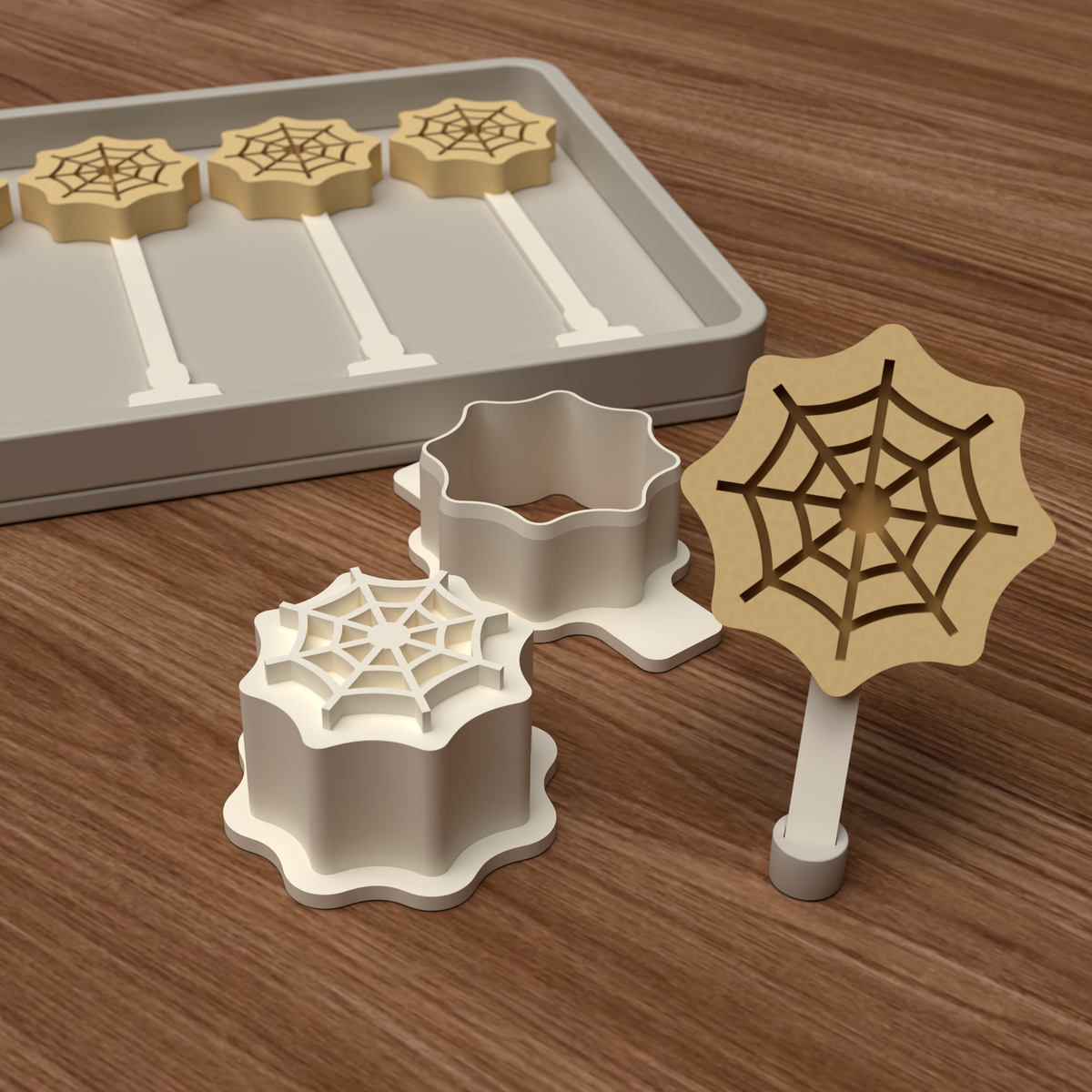 Spider Web Cake Pop Mold STL File