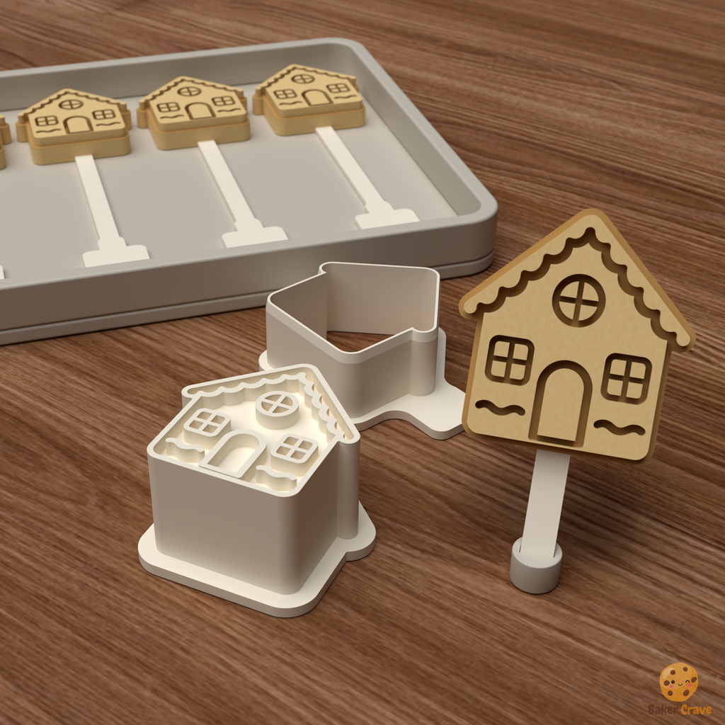 Gingerbread House Cake Pop Mold STL File