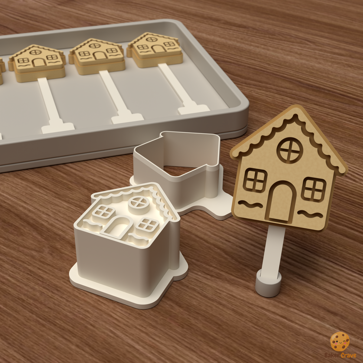 Gingerbread House Cake Pop Mold STL File