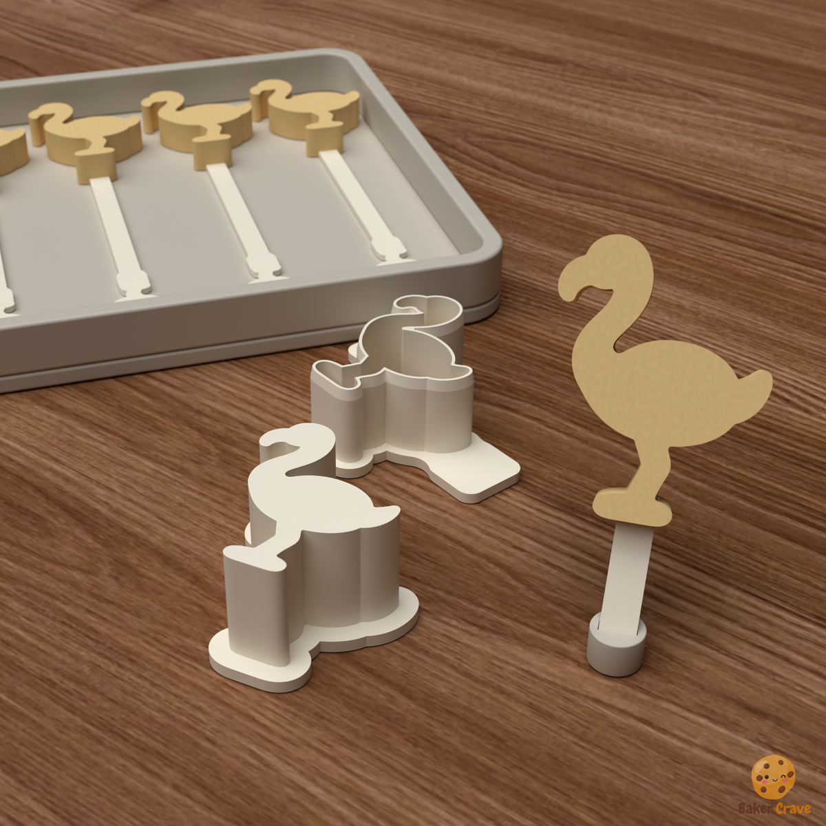 Flamingo Cake Pop Mold STL File