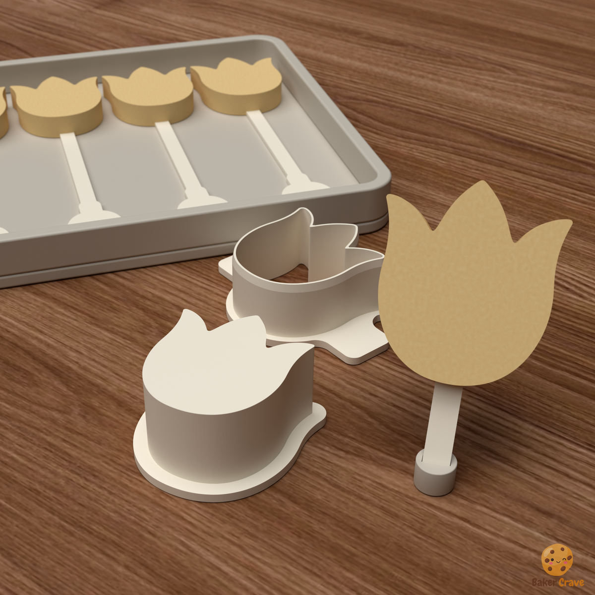 Tulip Flower Cake Pop Mold STL File
