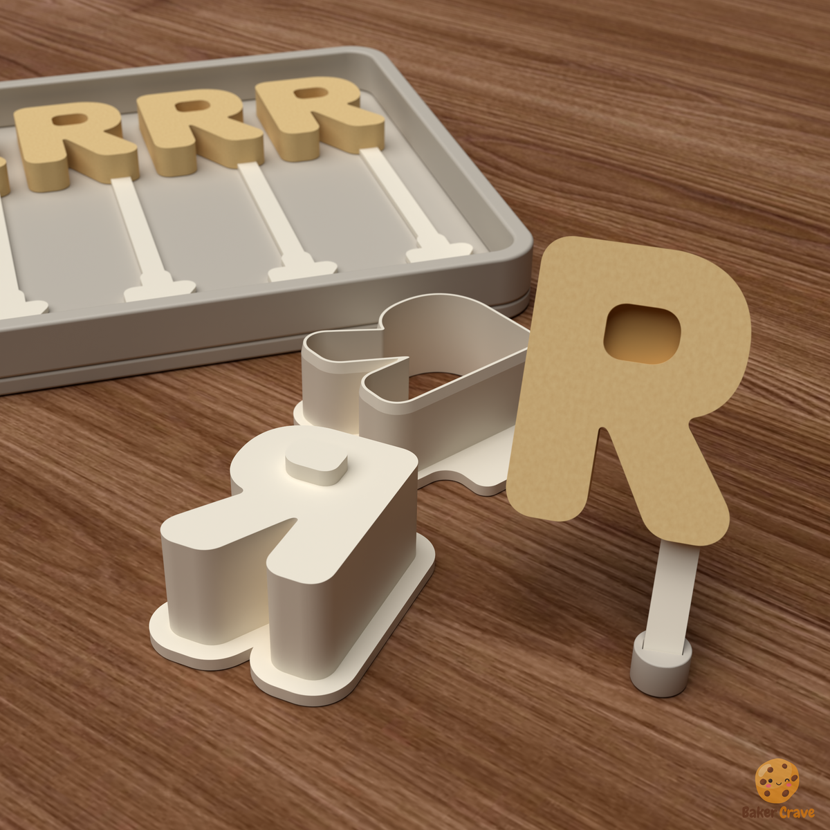 Letter R Cake Pop Mold STL File