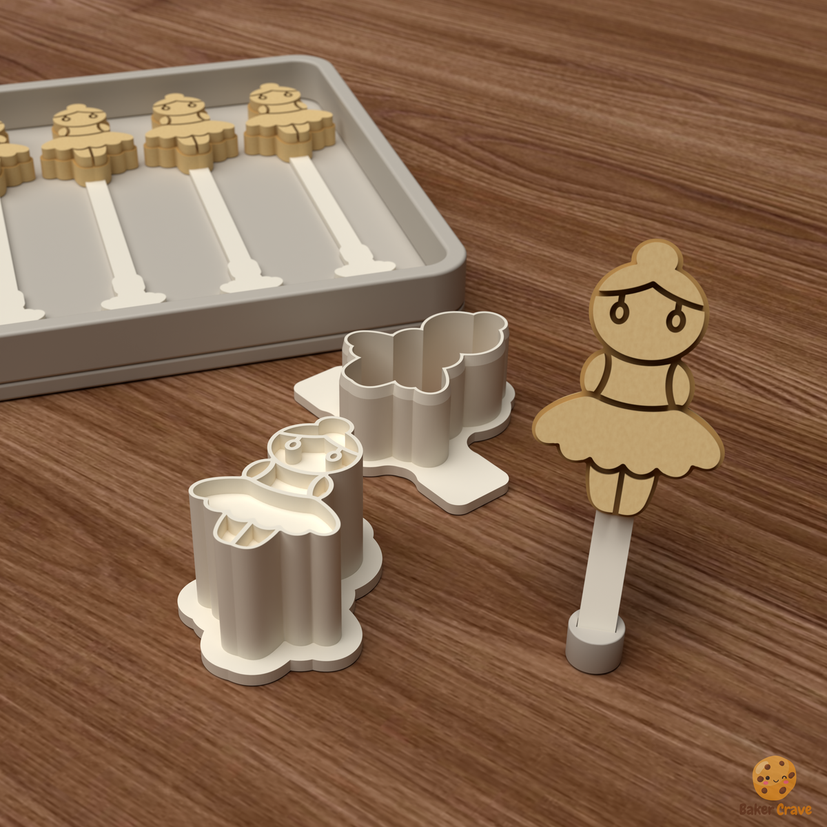 Ballerina Cake Pop Mold STL File