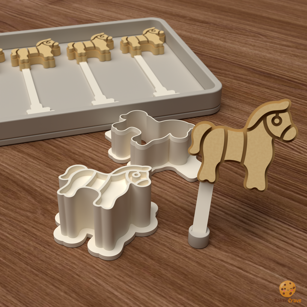 Horse Cake Pop Mold STL File