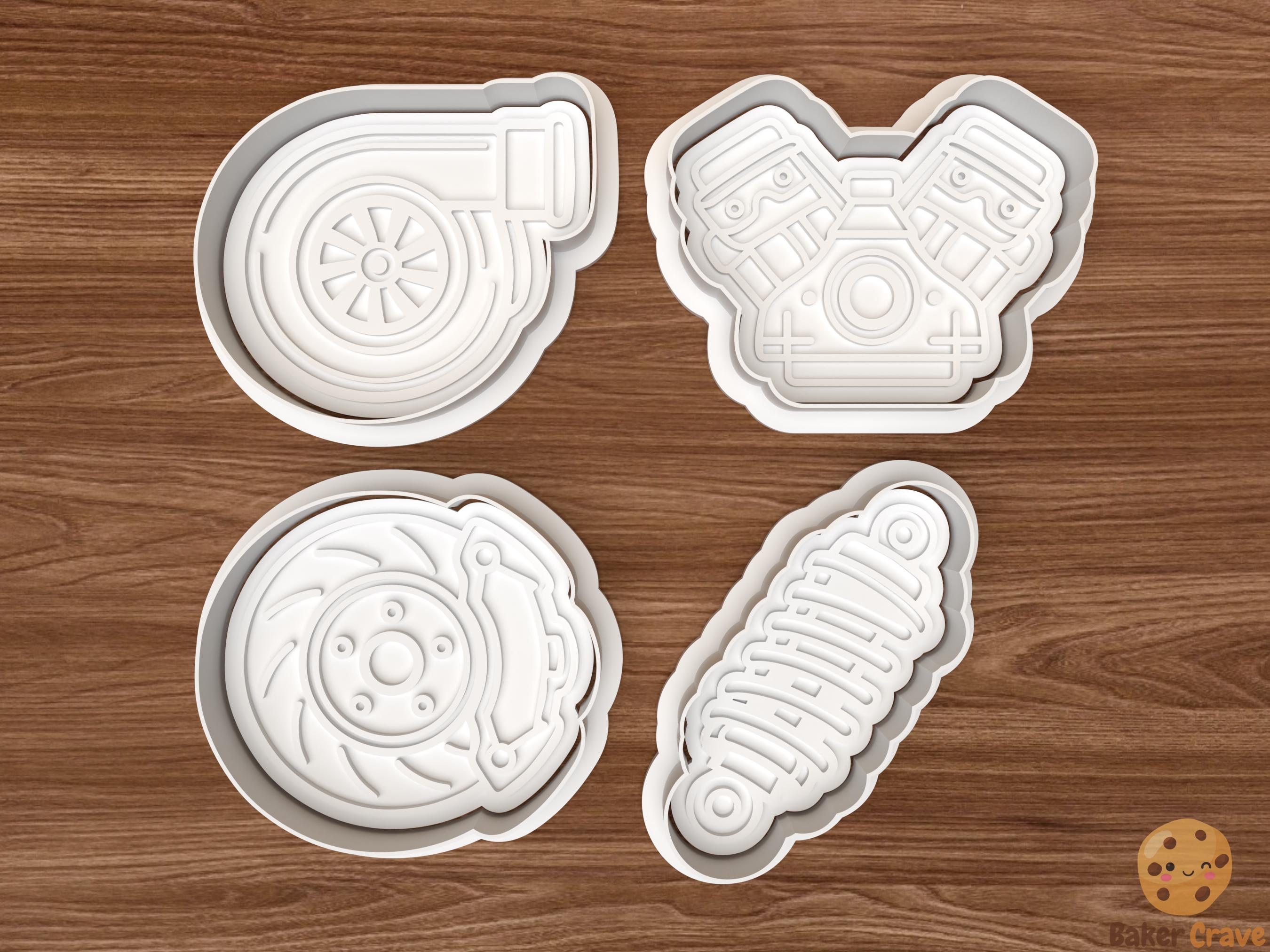 Car Spare Parts Cookie Cutter Set STL File