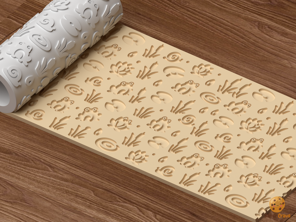 Frog Pond Garden Textured Roller STL File