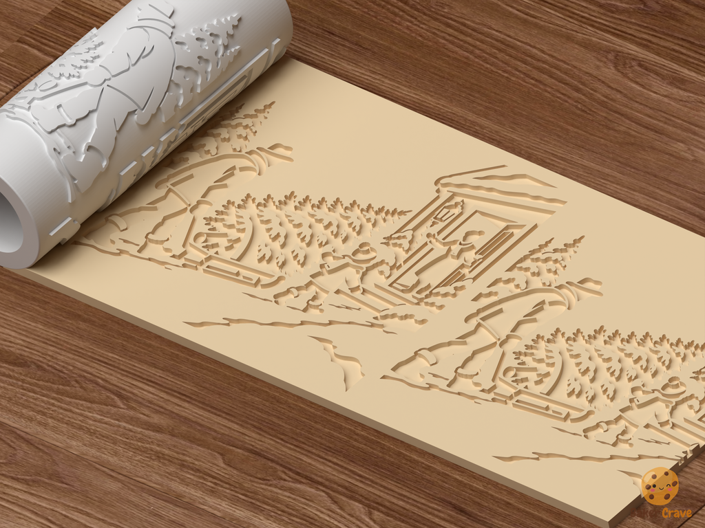 Bringing Home the Christmas Tree Textured Roller STL File