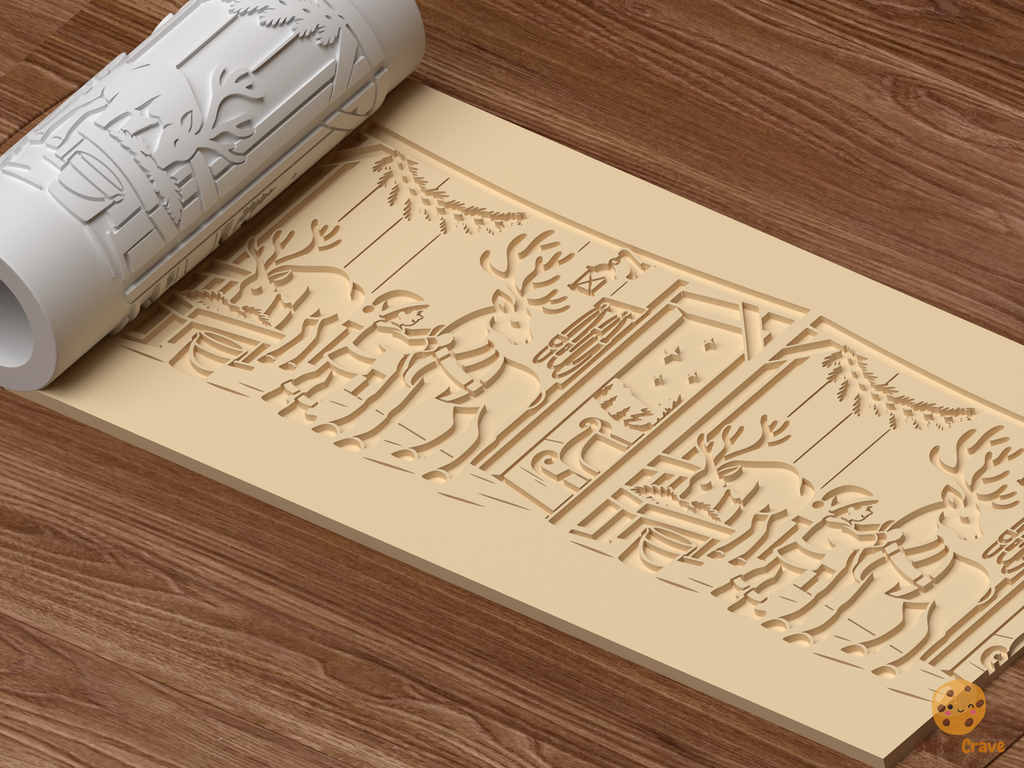 Reindeer Stable Prep Night Textured Roller STL File