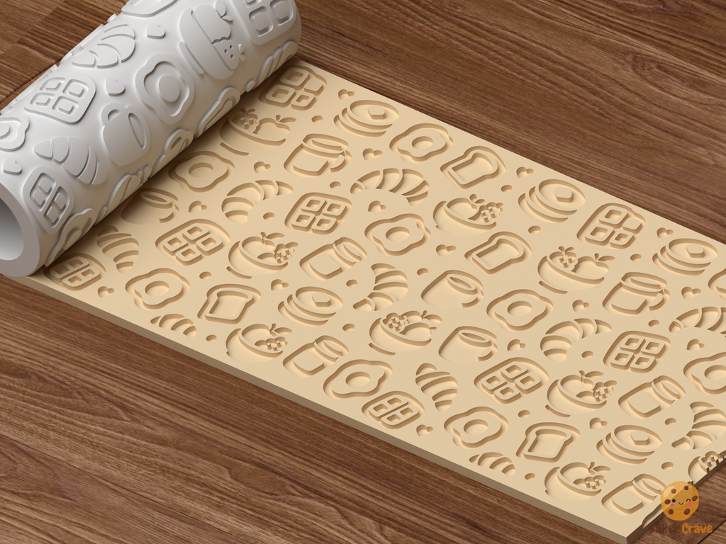 Breakfast Brunch Textured Roller STL File