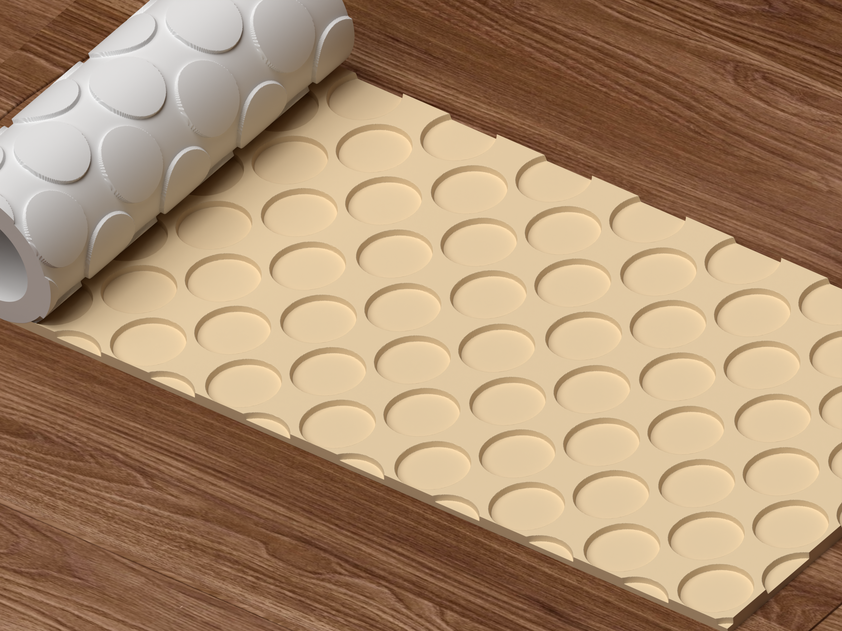Oversized Polka Dot Textured Roller STL File - 04 perspective beauty shot deboss