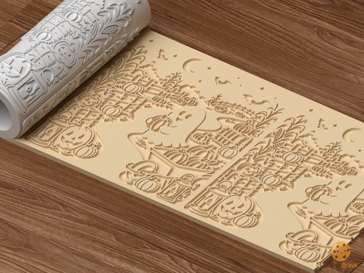 Pumpkin Patch Harvest Lane Textured Roller STL File