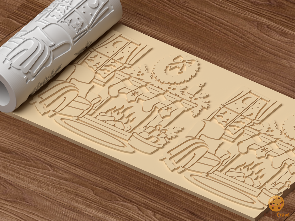 Stocking Hanging By the Mantel Textured Roller STL File