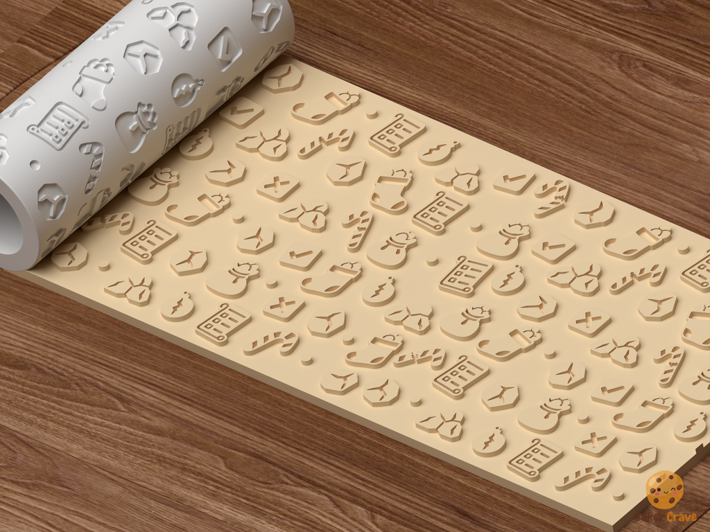 Naughty List Lumps of Coal Textured Roller STL File