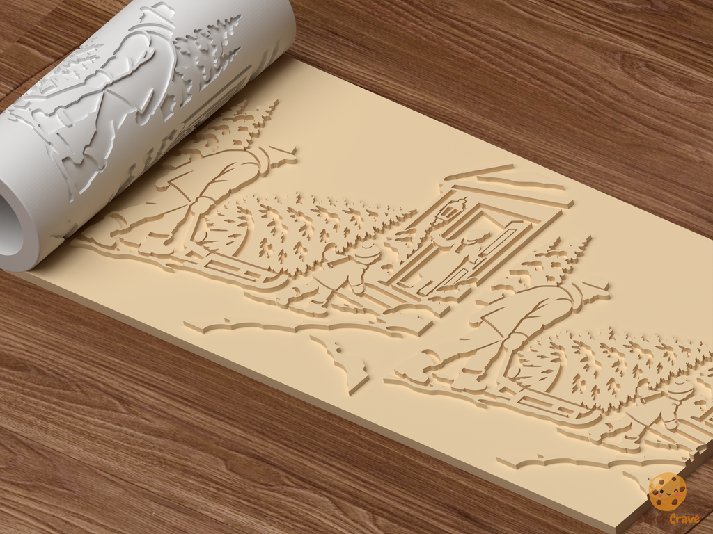 Bringing Home the Christmas Tree Textured Roller STL File