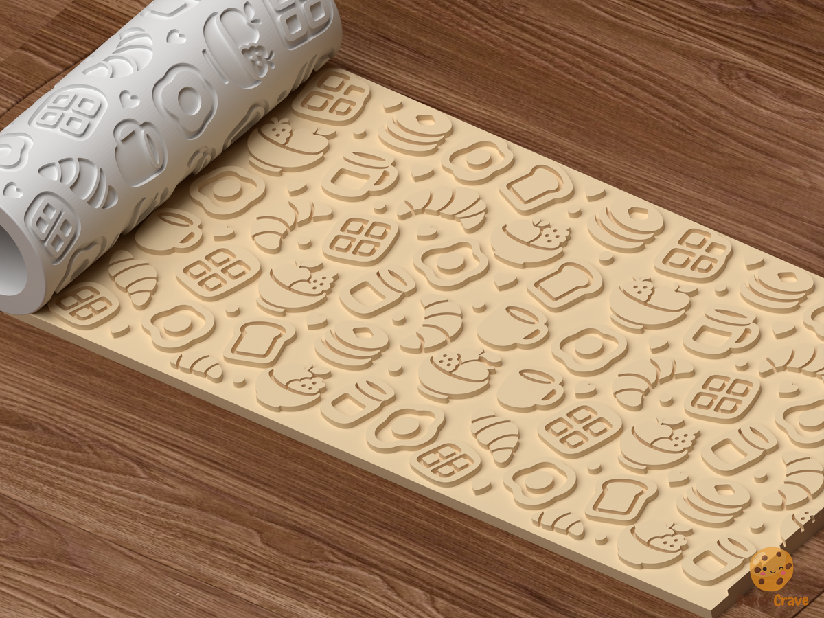 Breakfast Brunch Textured Roller STL File