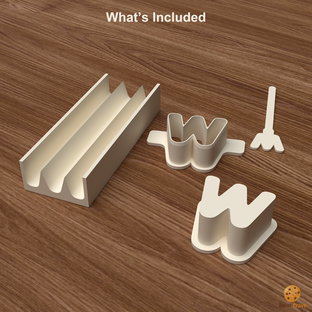 Letter W Cake Pop Mold STL File