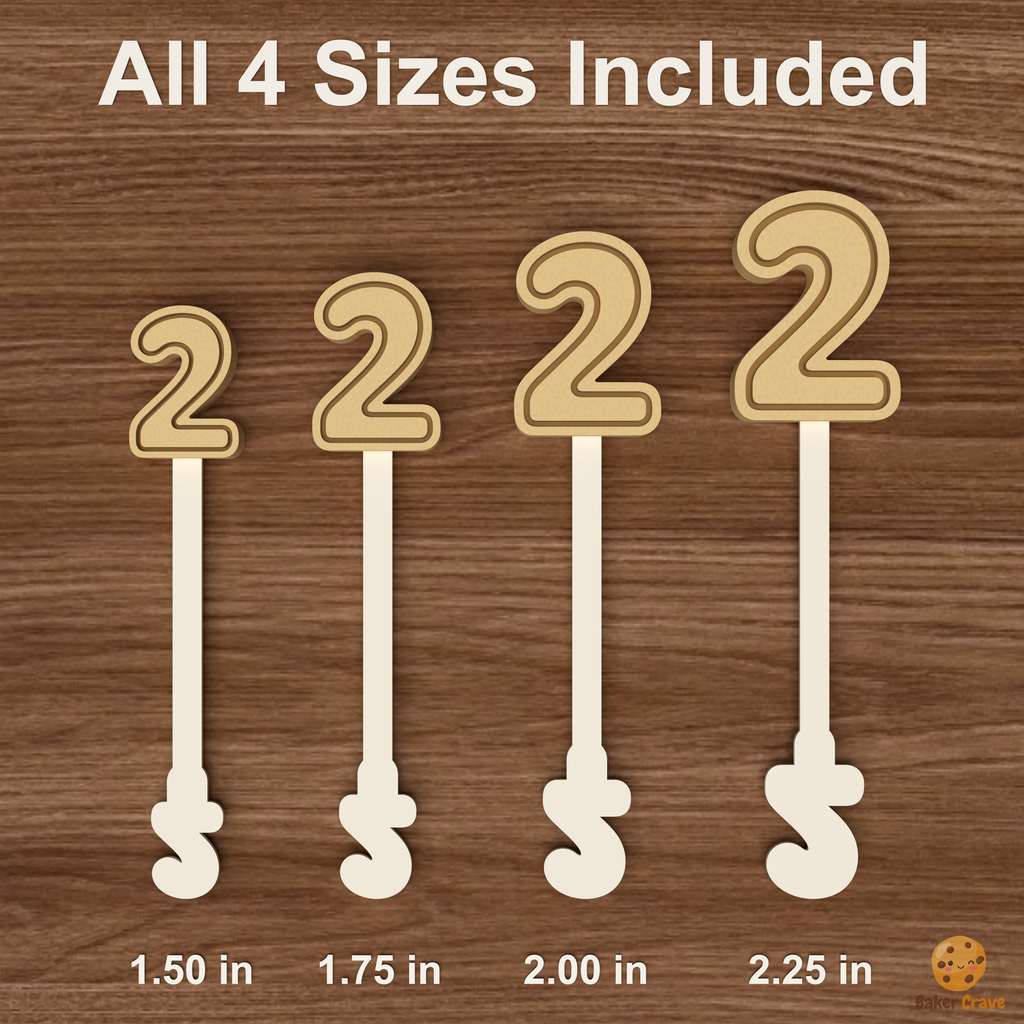 Number 2 Cake Pop Mold STL File