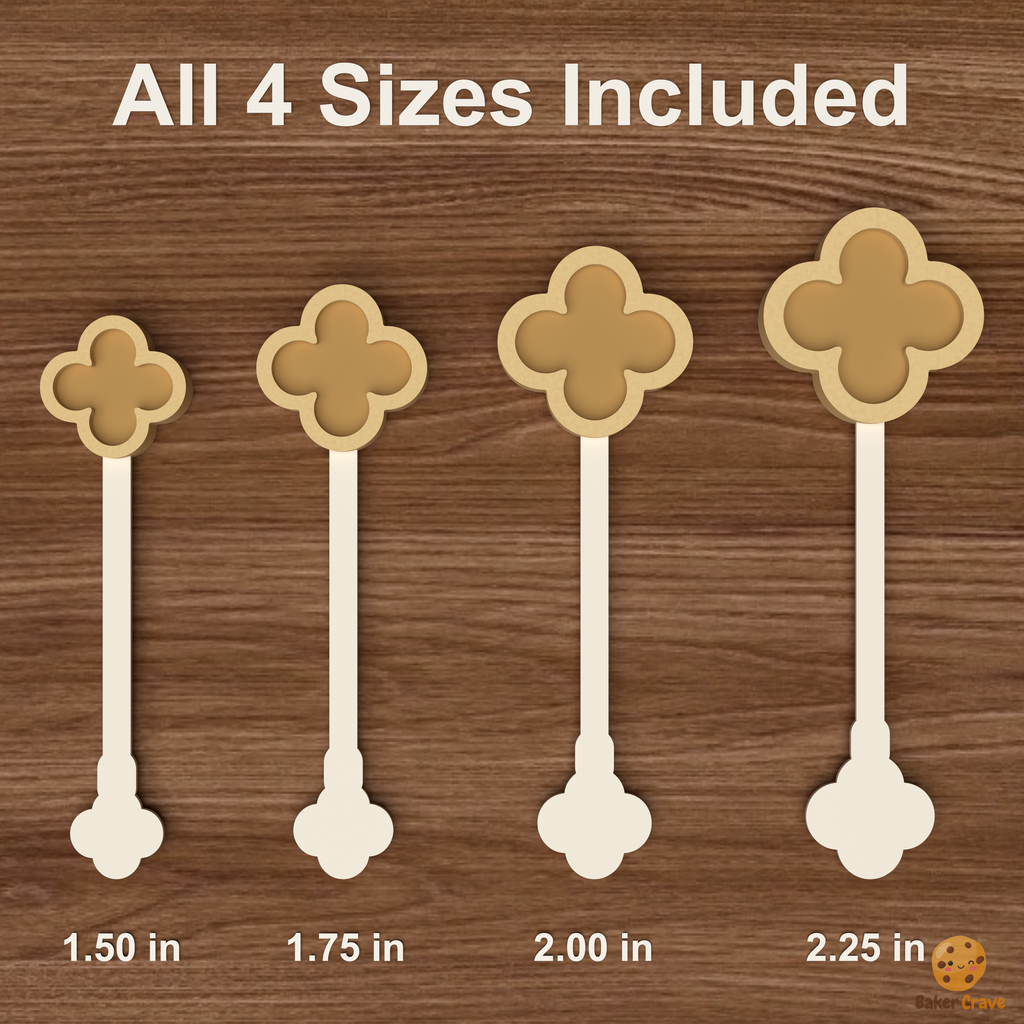 Filled Quatrefoil Cake Pop Mold STL File