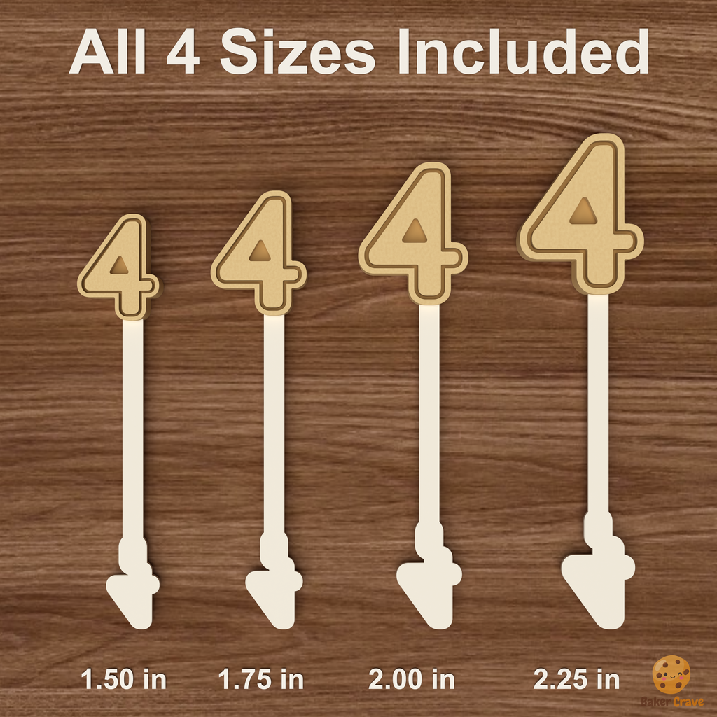 Number 4 Cake Pop Mold STL File