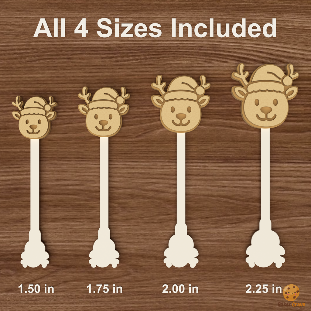 Reindeer Santas Hat Cake Pop Mold STL File