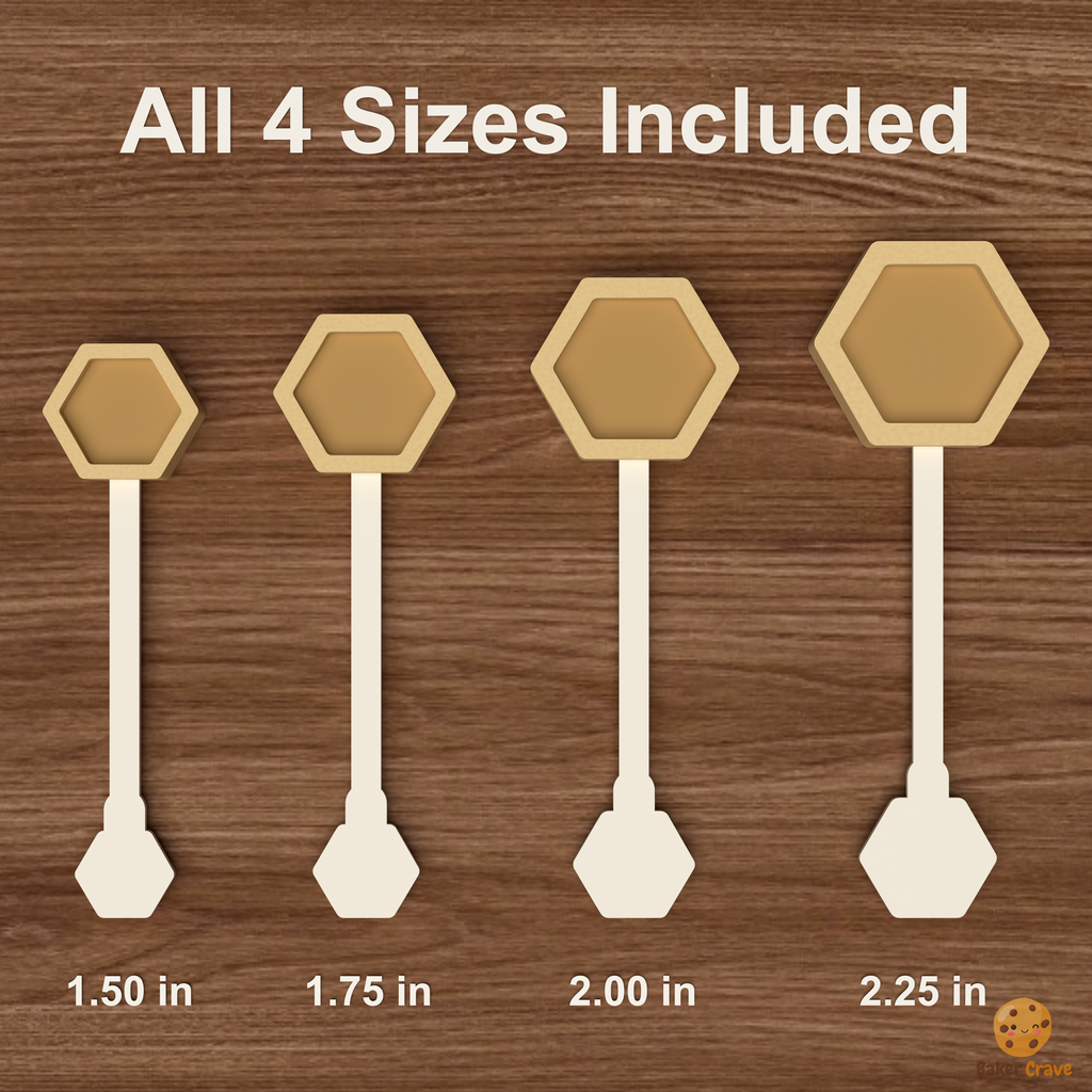Filled Hexagon Cake Pop Mold STL File