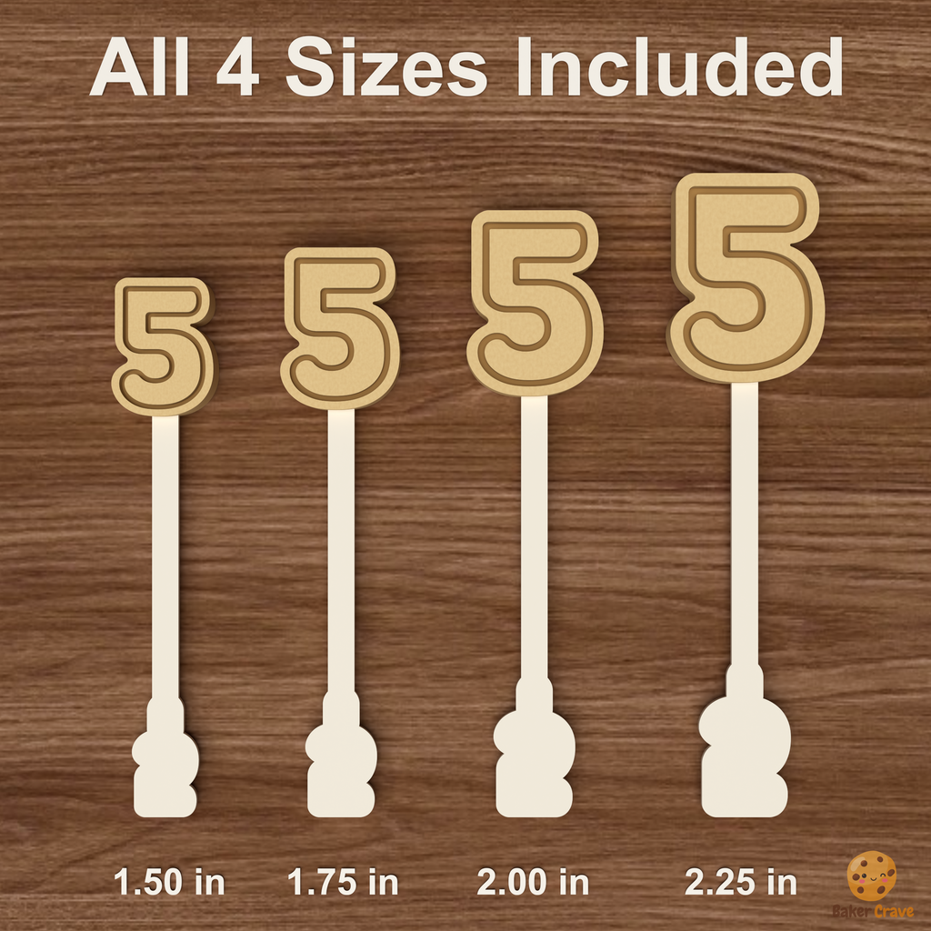 Number 5 Cake Pop Mold STL File